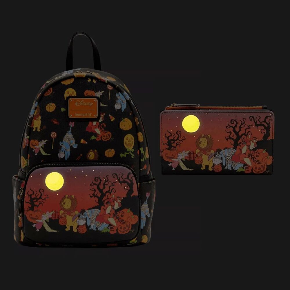 Loungefly Disney Winnie The Pooh Glow in the Dark Backpack + Wallet Set - Picture 2 of 2